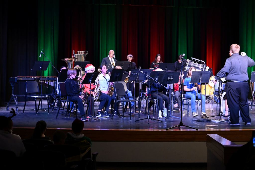 Advanced band students perform. 