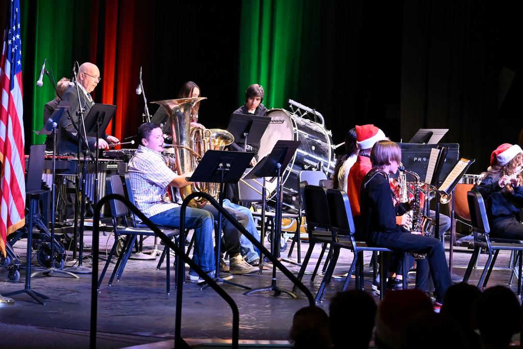 Advanced band students perform. 