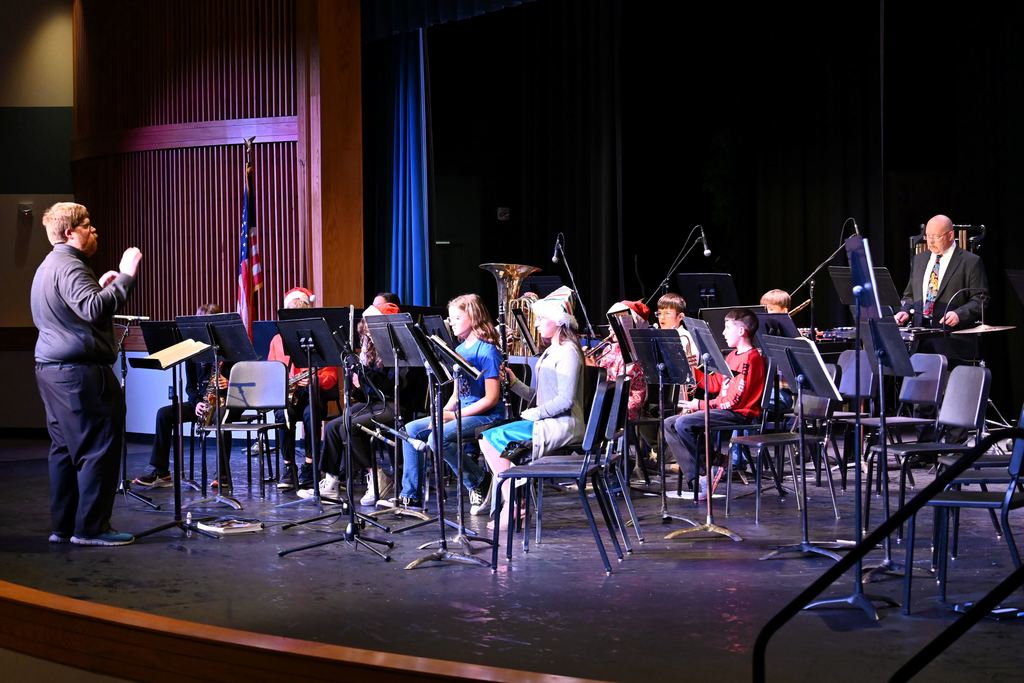 Advanced band students perform. 