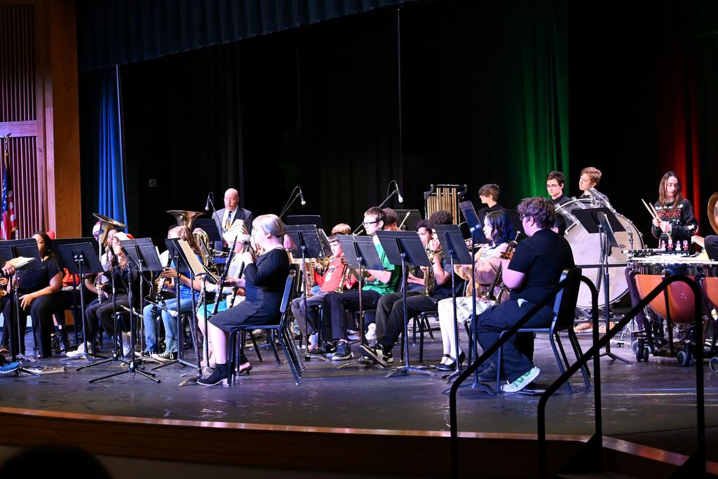 Parsons Middle School and Parsons High School Band students combined their talents to perform a couple of holiday numbers spreading Christmas cheer during the annual Christmas Concert Wednesday night.
