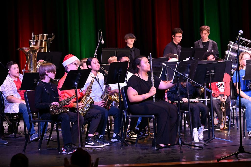 Parsons Middle School and Parsons High School Band students combined their talents to perform a couple of holiday numbers spreading Christmas cheer during the annual Christmas Concert Wednesday night.