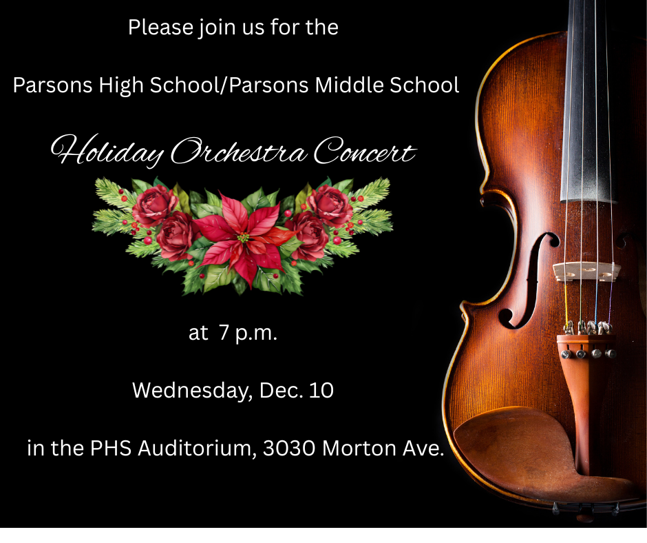 Announcement of the Orchestra Holiday Concert Dec. 10 at 7 p.m.