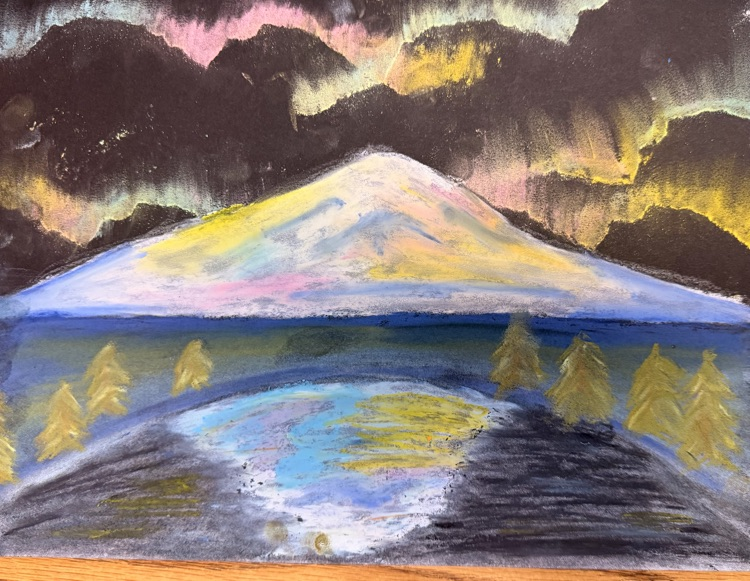 6th Grade Chalk & Oil Pastel Winter Landscapes