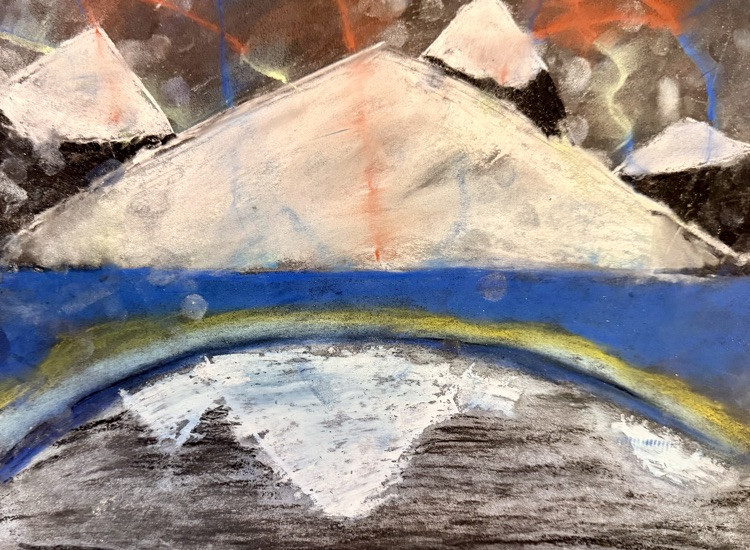 6th Grade Chalk & Oil Pastel Winter Landscapes