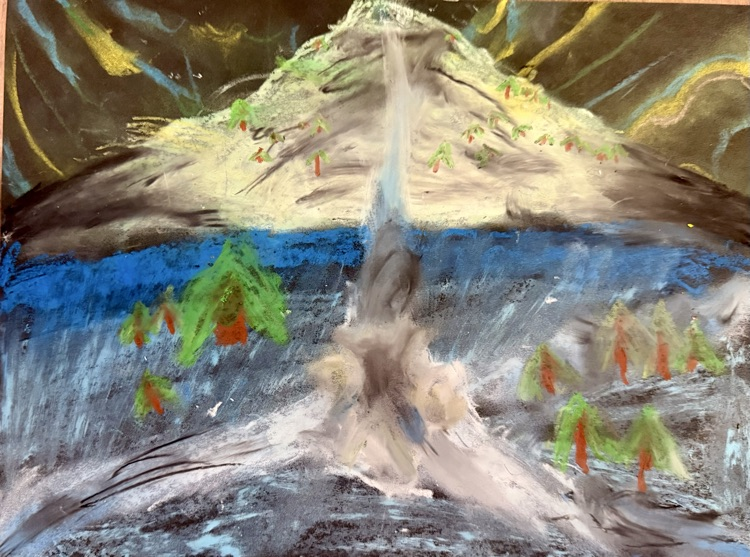 6th Grade Chalk & Oil Pastel Winter Landscapes
