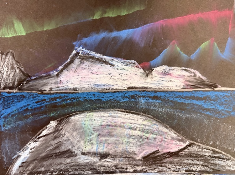 6th Grade Chalk & Oil Pastel Winter Landscapes