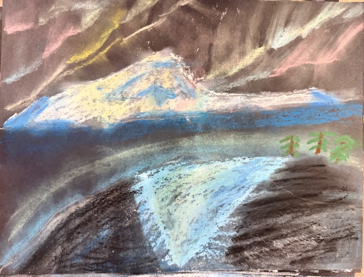 6th Grade Chalk & Oil Pastel Winter Landscapes