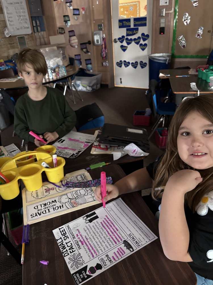 working hard on the lap books 