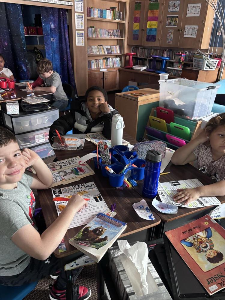 working hard on the lap books 