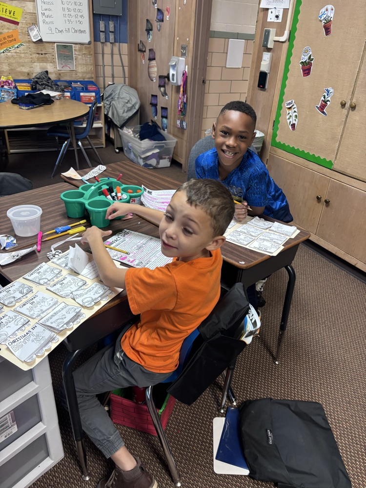 working hard on the lap books 