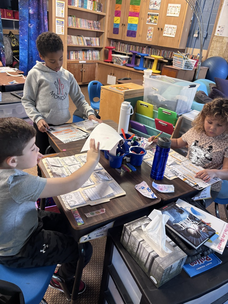 working hard on the lap books 