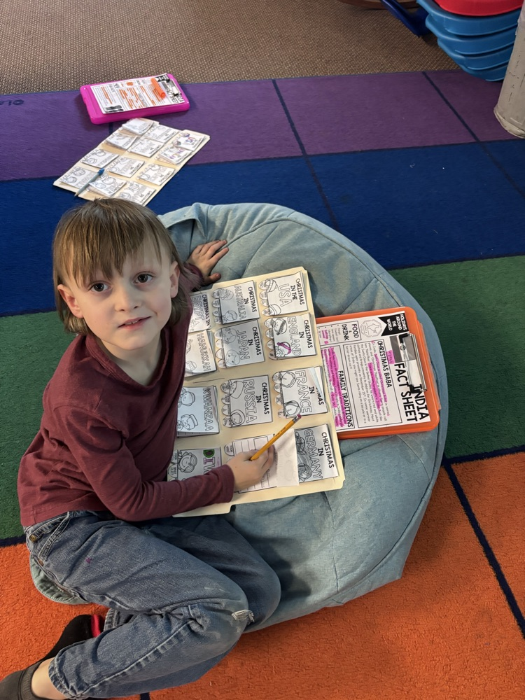 working hard on the lap books 