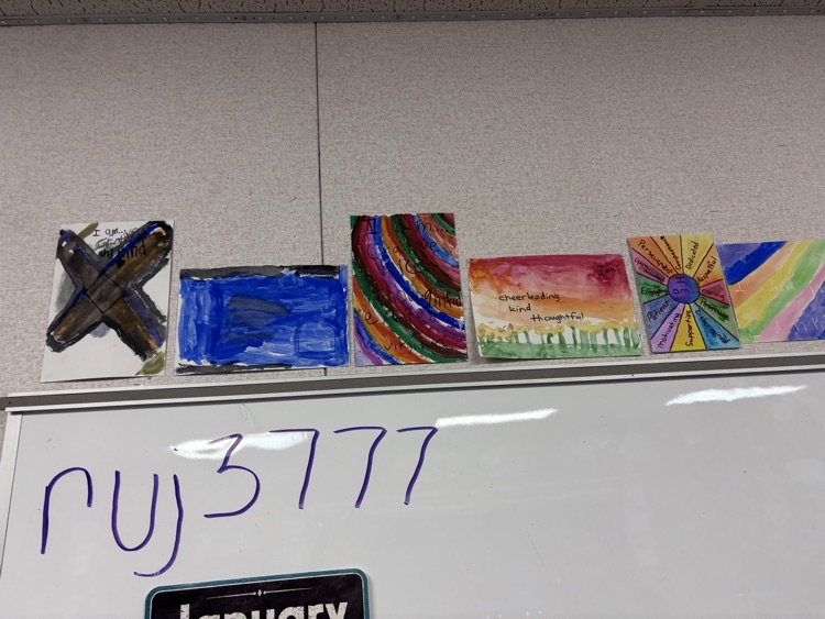 The kids painted motivational pictures of positive things that describe them with Ms. Ryan and some chose to hang them up with Mrs. Strode’s motivational one. They make this job the best one ever.