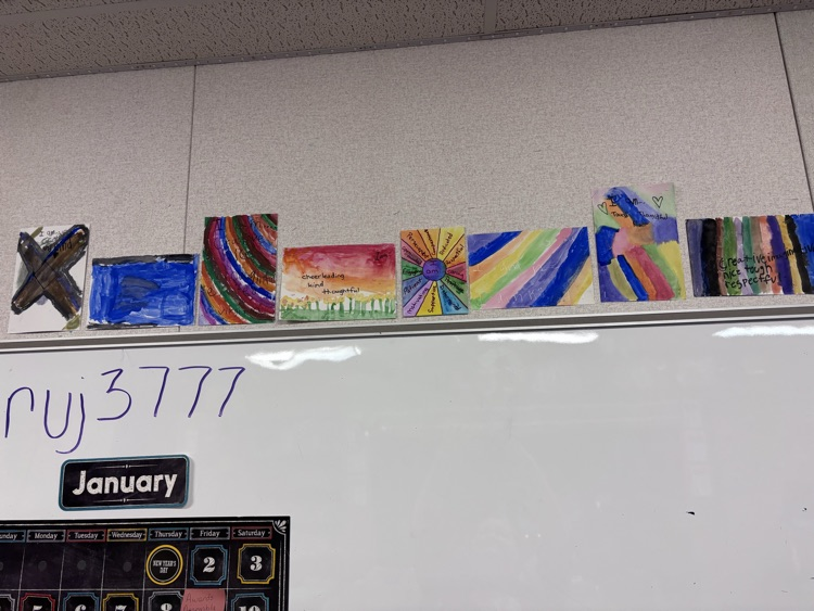 The kids painted motivational pictures of positive things that describe them with Ms. Ryan and some chose to hang them up with Mrs. Strode’s motivational one. They make this job the best one ever.