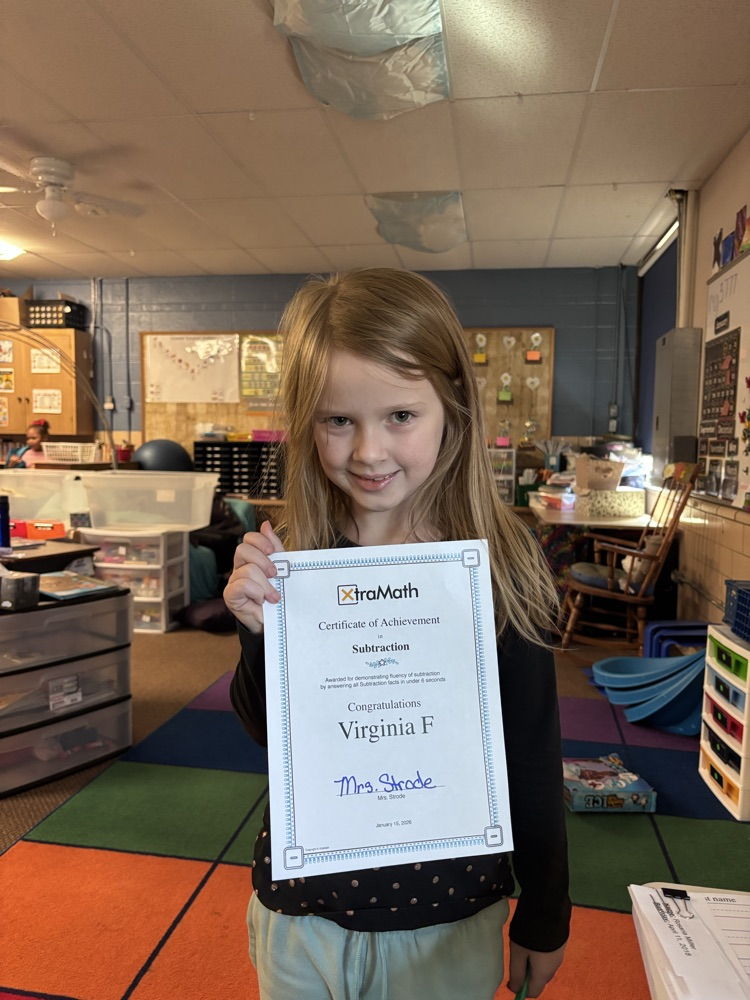 She completed his subtraction in Xtra Math. Way to go!!