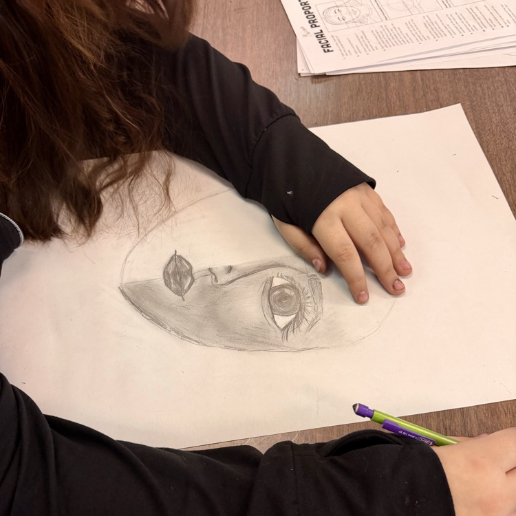7th & 8th Grade Art I & Advanced Self Portraits 