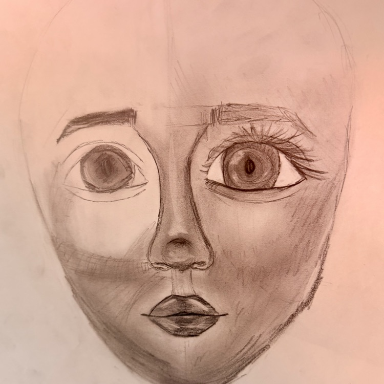 7th & 8th Grade Art I & Advanced Self Portraits 