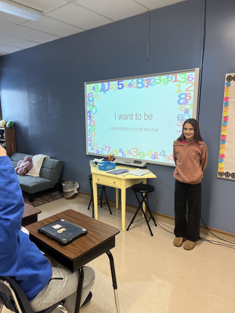 Students using Xello to create a presentation on careers.