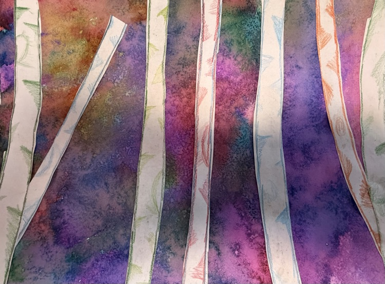 Colorful White Birch Tree Landscapes 