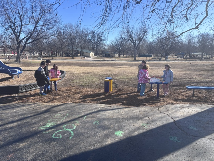 recess with new playground equipment 