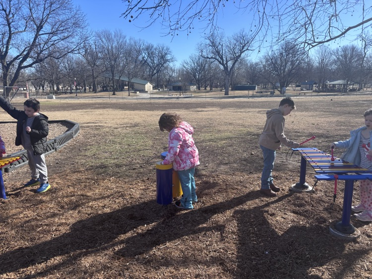 recess with new playground equipment 