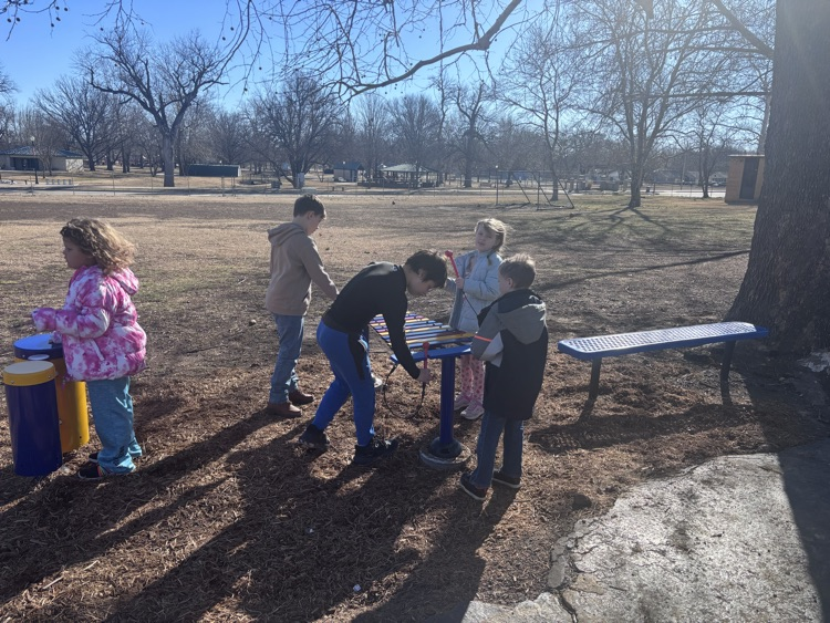 recess with new playground equipment 
