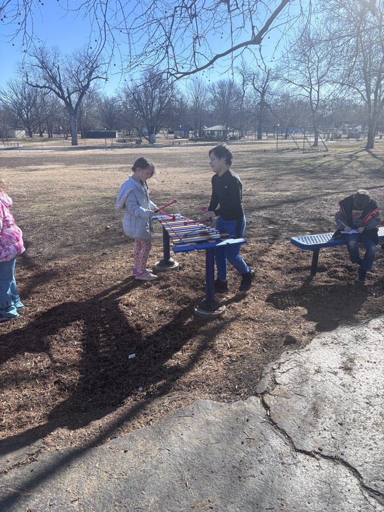 recess with new playground equipment 