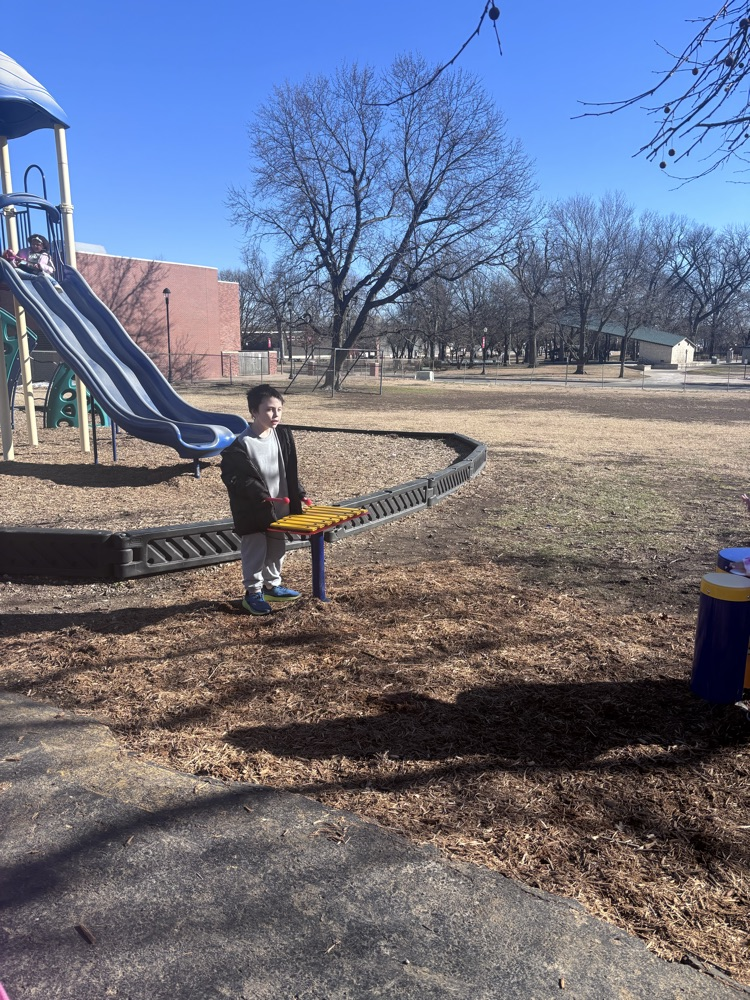 recess with new playground equipment 