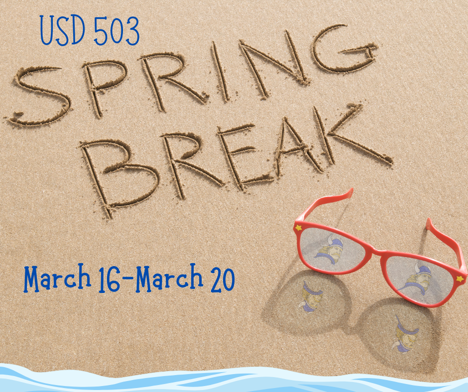 A poster announcing spring recess March 16-20