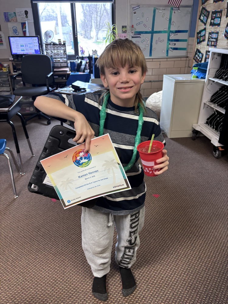 He has completed all of his 2nd grade ELA topics in Study Island! Way to go!!