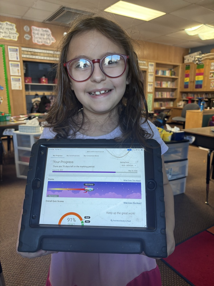 She made it to 100 AR points today 