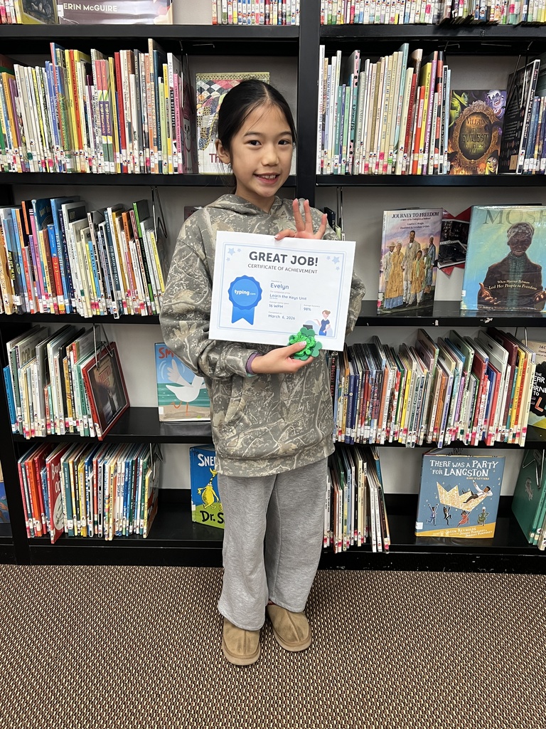 One student earns their Typing certificate in Mrs. Brimm's  class.