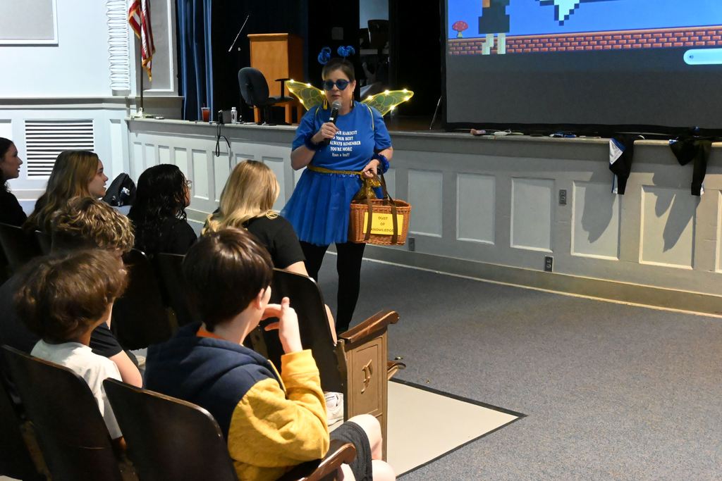 The Testing Fairy visits with students about state assessment tests, noting one tet doesn't define them.