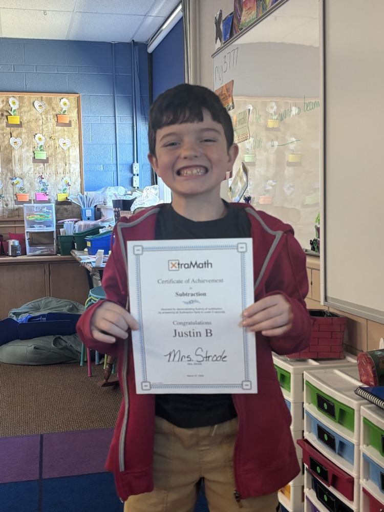 He completed his all his subtraction facts in Xtra Math