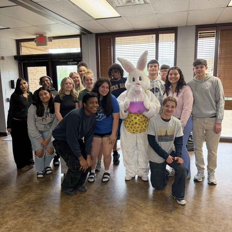 group photo with Easter bunny  