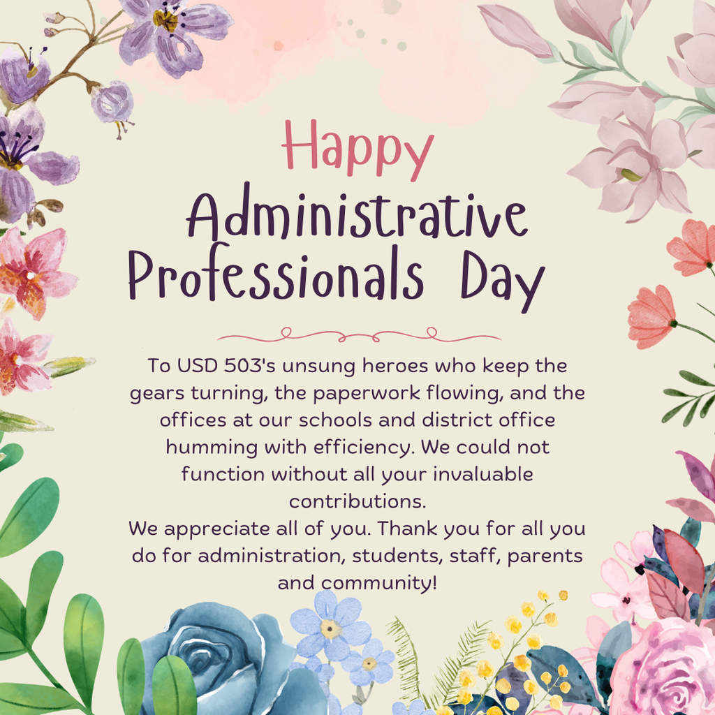 Happy Administrative Professionals Day to all of our district administrative assistants and secretaries! 