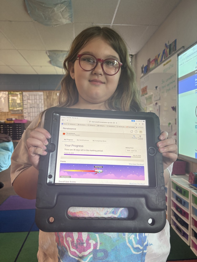 She made it to her AR goal for the year! Way to go girl!