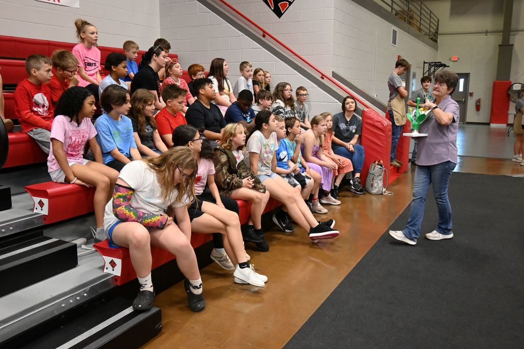 Students learn about pollination.