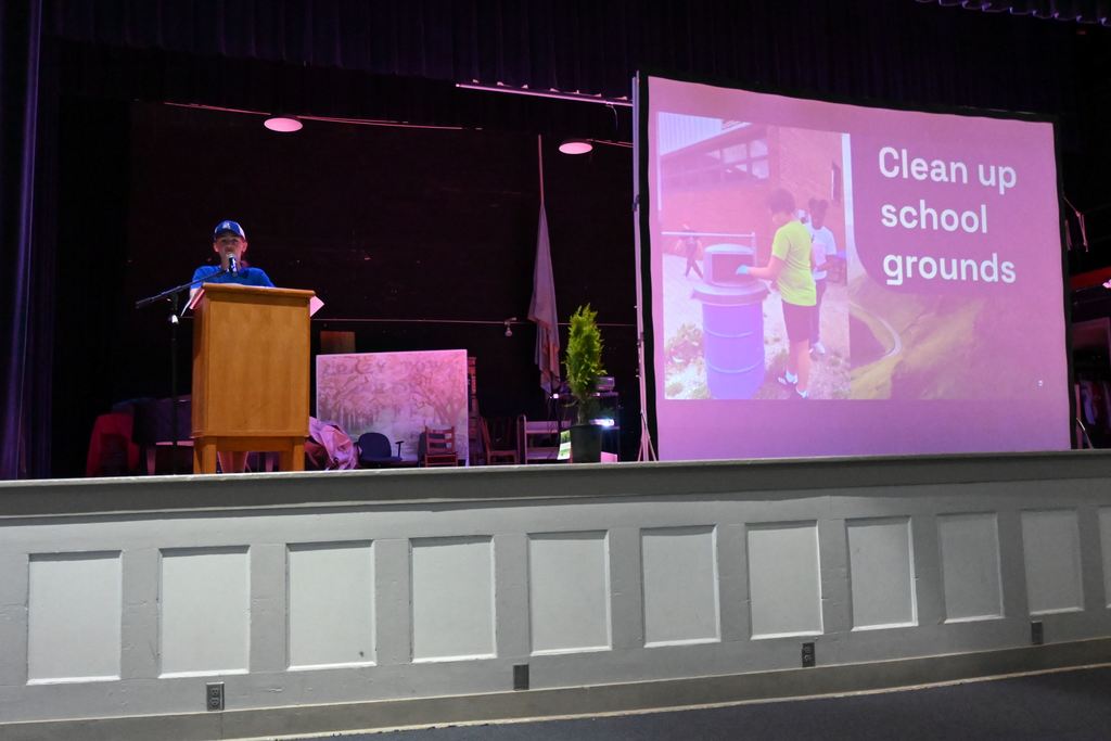 A student talks about the tree they are going to plant.