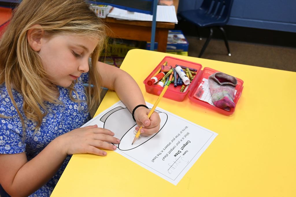 Students learn abut compost.