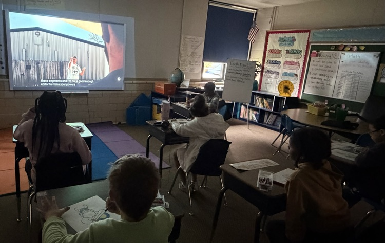 Second graders tuned into Viking News while creating their own little Vikings