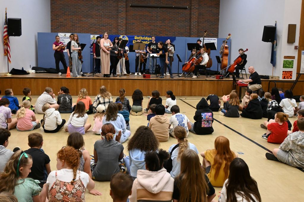 Mrs. Oberle answers students' questions asked by GUthridge students.