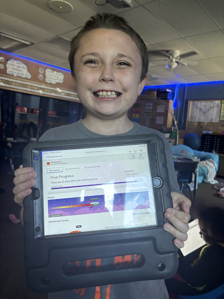 He made it to his AR goal for the year!! Way to go! Keep up with your hard work!
