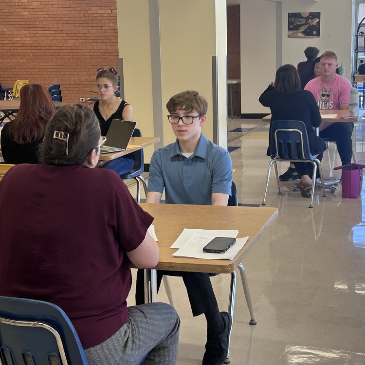students being interviewed 