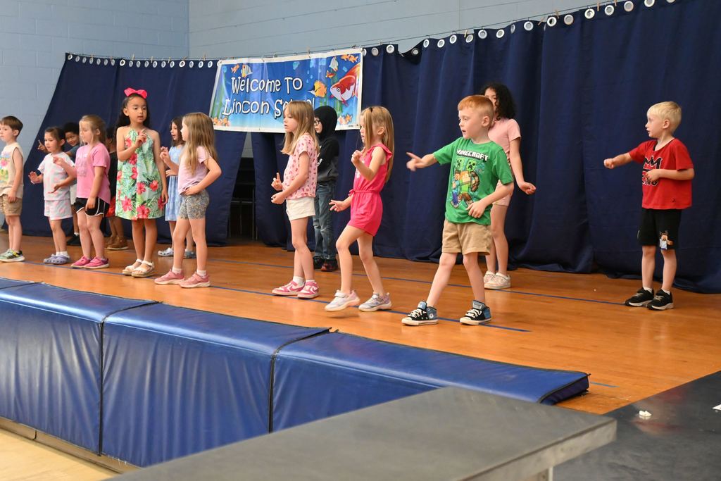 Lincoln students sing and dance for the talent show.
