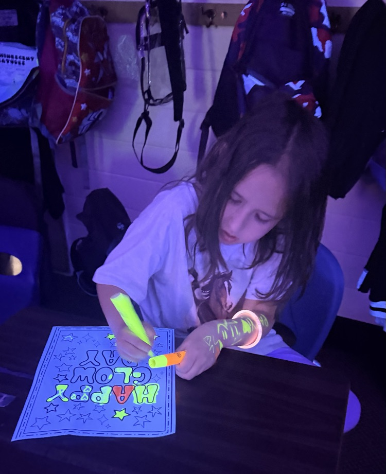 Glow Day fun in our classroom today