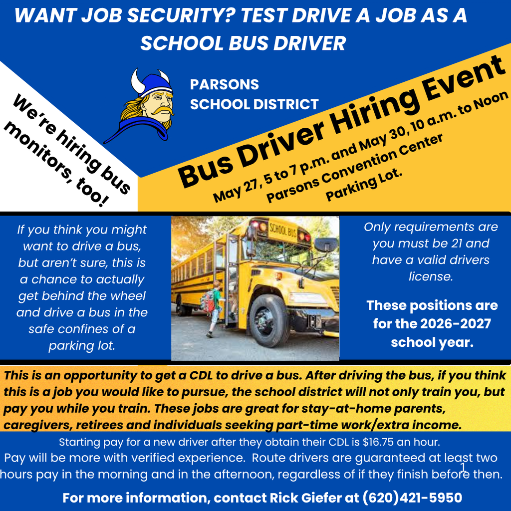  A poster announcing the bus driver hiring event.