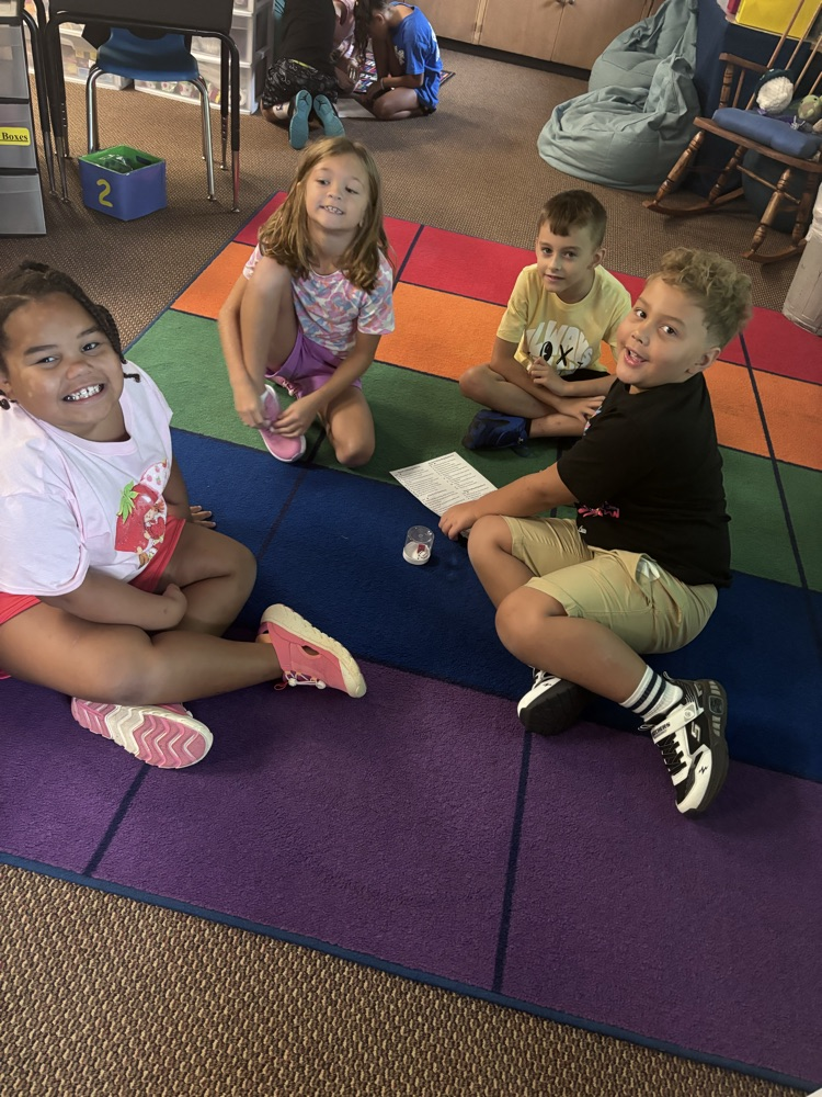 playing a fun game to learn new things about our classroom friends