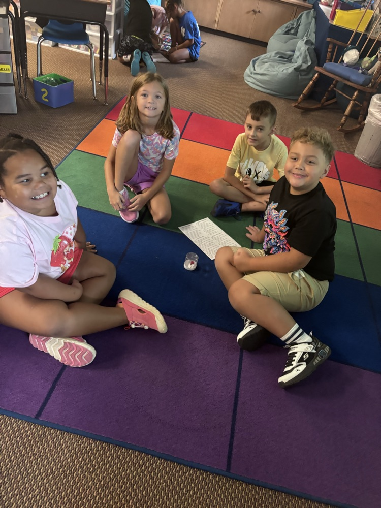playing a fun game to learn new things about our classroom friends