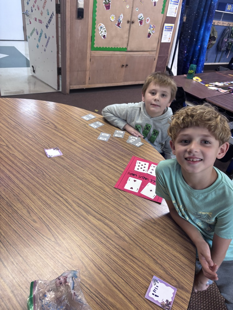 The kid’s practiced their place values by playing place value war.  These kids are doing great at having fun while learning!